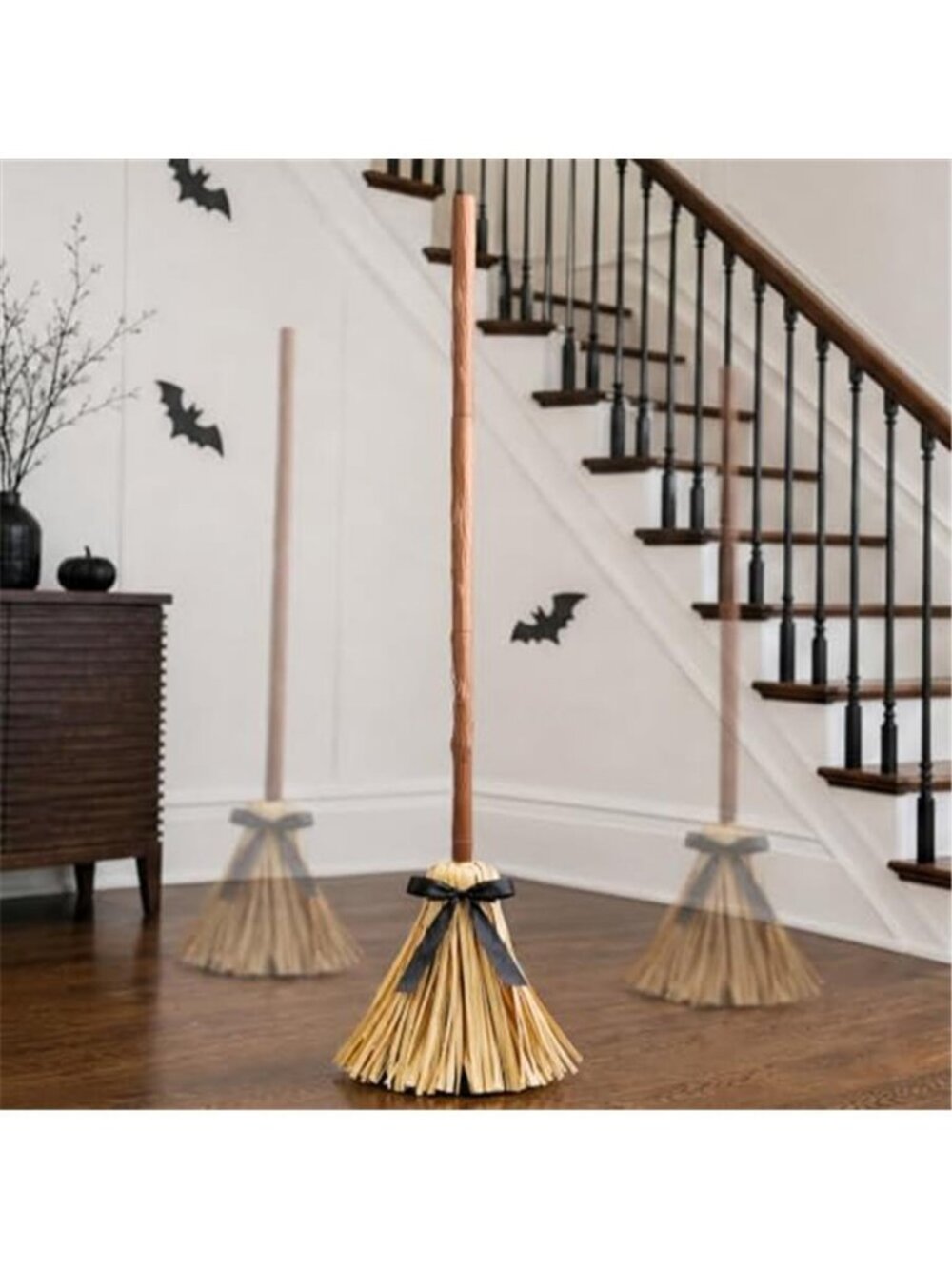 Halloween Decoration Indoor 49" Animated Floating Witch Broom